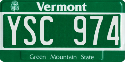 VT license plate YSC974