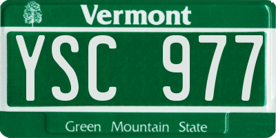 VT license plate YSC977