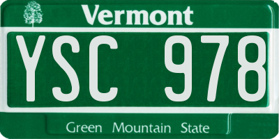 VT license plate YSC978