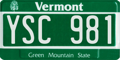 VT license plate YSC981