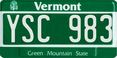 VT license plate YSC983