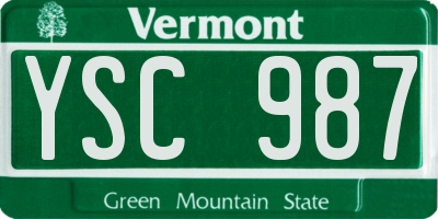 VT license plate YSC987