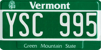 VT license plate YSC995