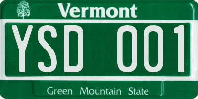 VT license plate YSD001