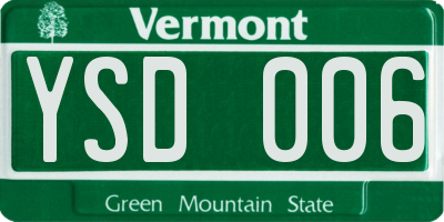 VT license plate YSD006