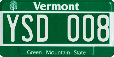 VT license plate YSD008