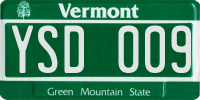 VT license plate YSD009
