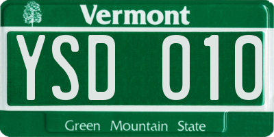 VT license plate YSD010