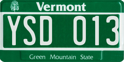 VT license plate YSD013