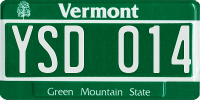 VT license plate YSD014