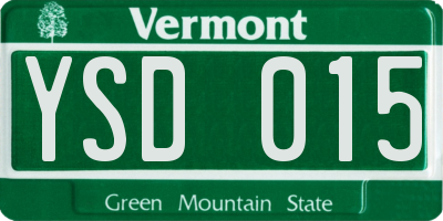 VT license plate YSD015