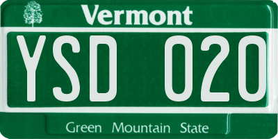 VT license plate YSD020