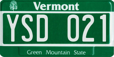 VT license plate YSD021