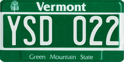 VT license plate YSD022