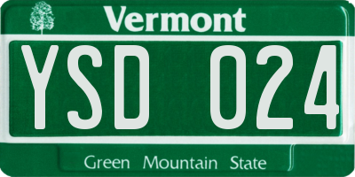 VT license plate YSD024