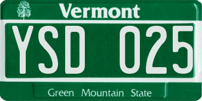VT license plate YSD025