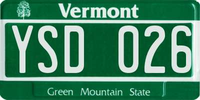 VT license plate YSD026