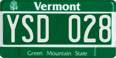 VT license plate YSD028