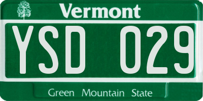 VT license plate YSD029