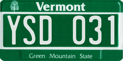 VT license plate YSD031