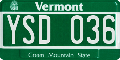 VT license plate YSD036