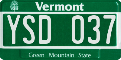 VT license plate YSD037
