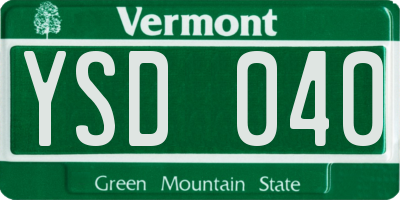 VT license plate YSD040