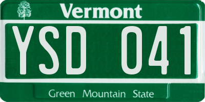 VT license plate YSD041