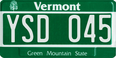 VT license plate YSD045