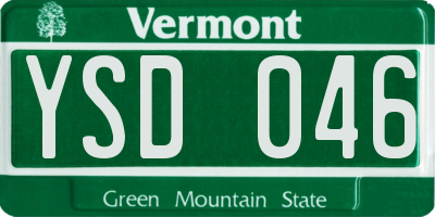 VT license plate YSD046