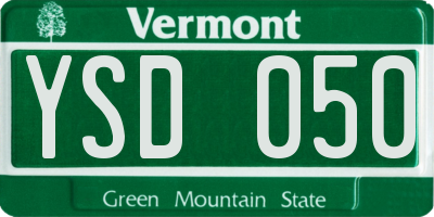 VT license plate YSD050