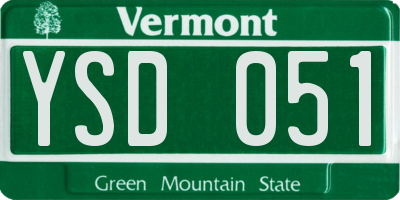 VT license plate YSD051