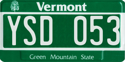 VT license plate YSD053
