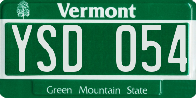 VT license plate YSD054