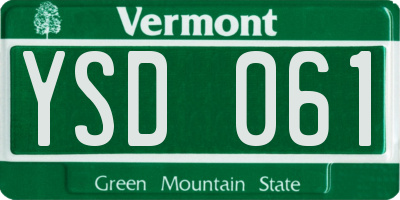 VT license plate YSD061