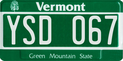 VT license plate YSD067