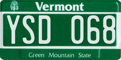 VT license plate YSD068
