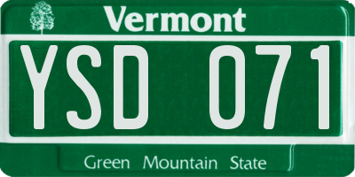 VT license plate YSD071