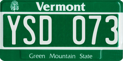 VT license plate YSD073