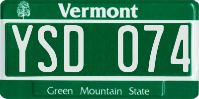 VT license plate YSD074
