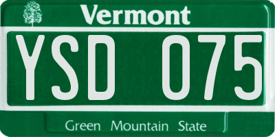 VT license plate YSD075