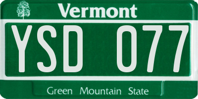 VT license plate YSD077