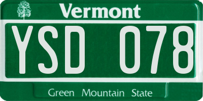 VT license plate YSD078