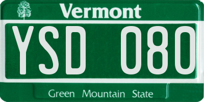 VT license plate YSD080