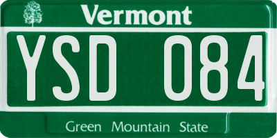 VT license plate YSD084