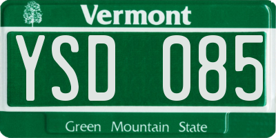 VT license plate YSD085