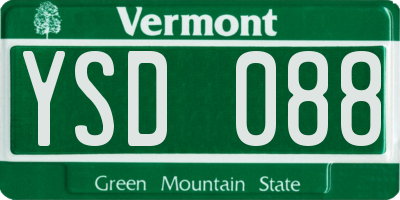 VT license plate YSD088