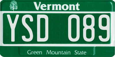 VT license plate YSD089