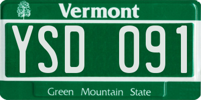 VT license plate YSD091