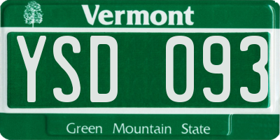 VT license plate YSD093